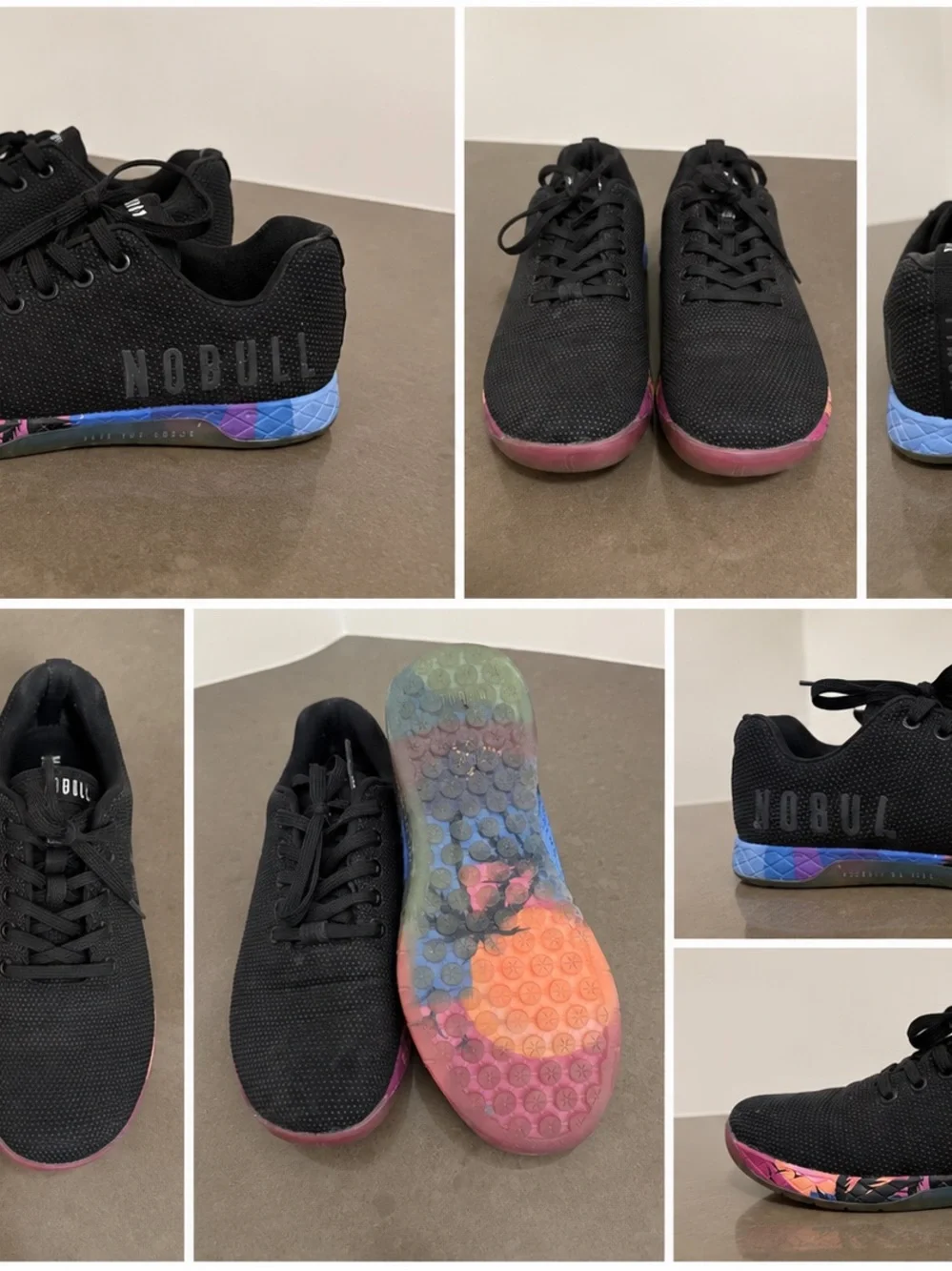 NOBULL Women’s Black Trainer with Rainbow Sole